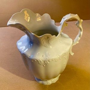 Antique Vintage blanc de chine porcelain pitcher,Marquette Co Trenton New Jersey